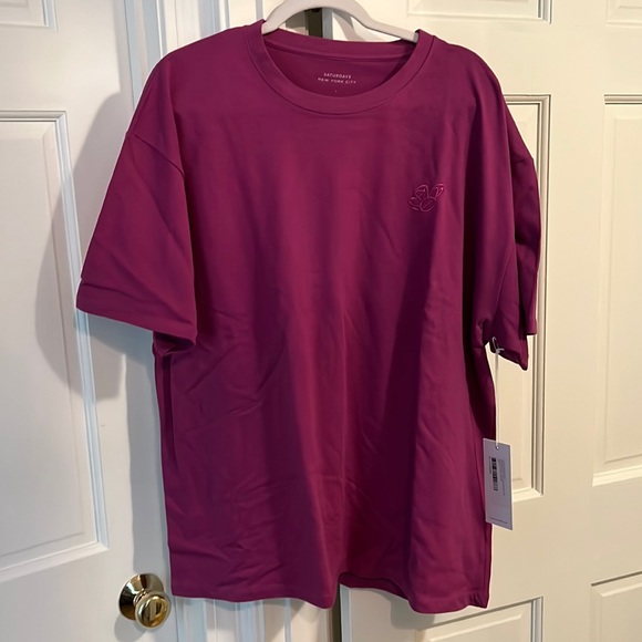 NWT Saturdays Relaxed Tee Deep Orchird - Picture 1 of 5
